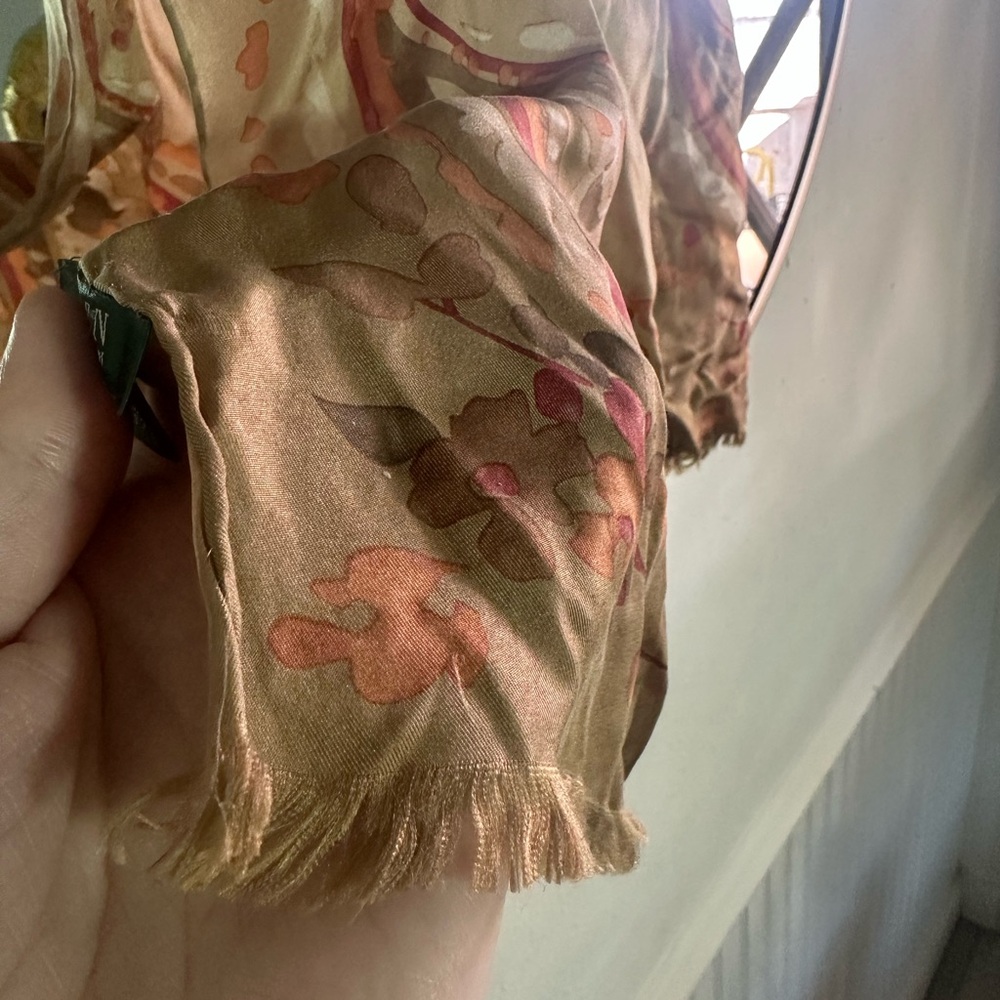Ralph Lauren Silk Scarf in Earthy Tones